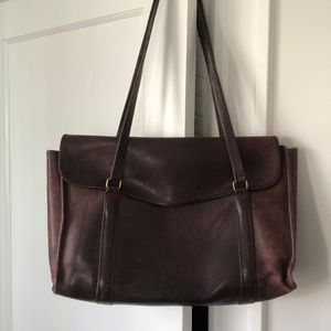 Vintage coach plum leather handbag